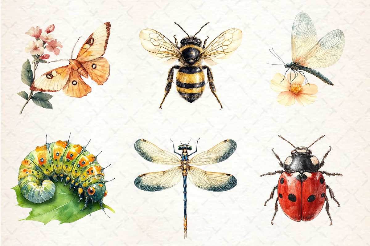Vintage Spring Insect Clipart, an Illustration by Dream Creation (Photo 4 of 6)