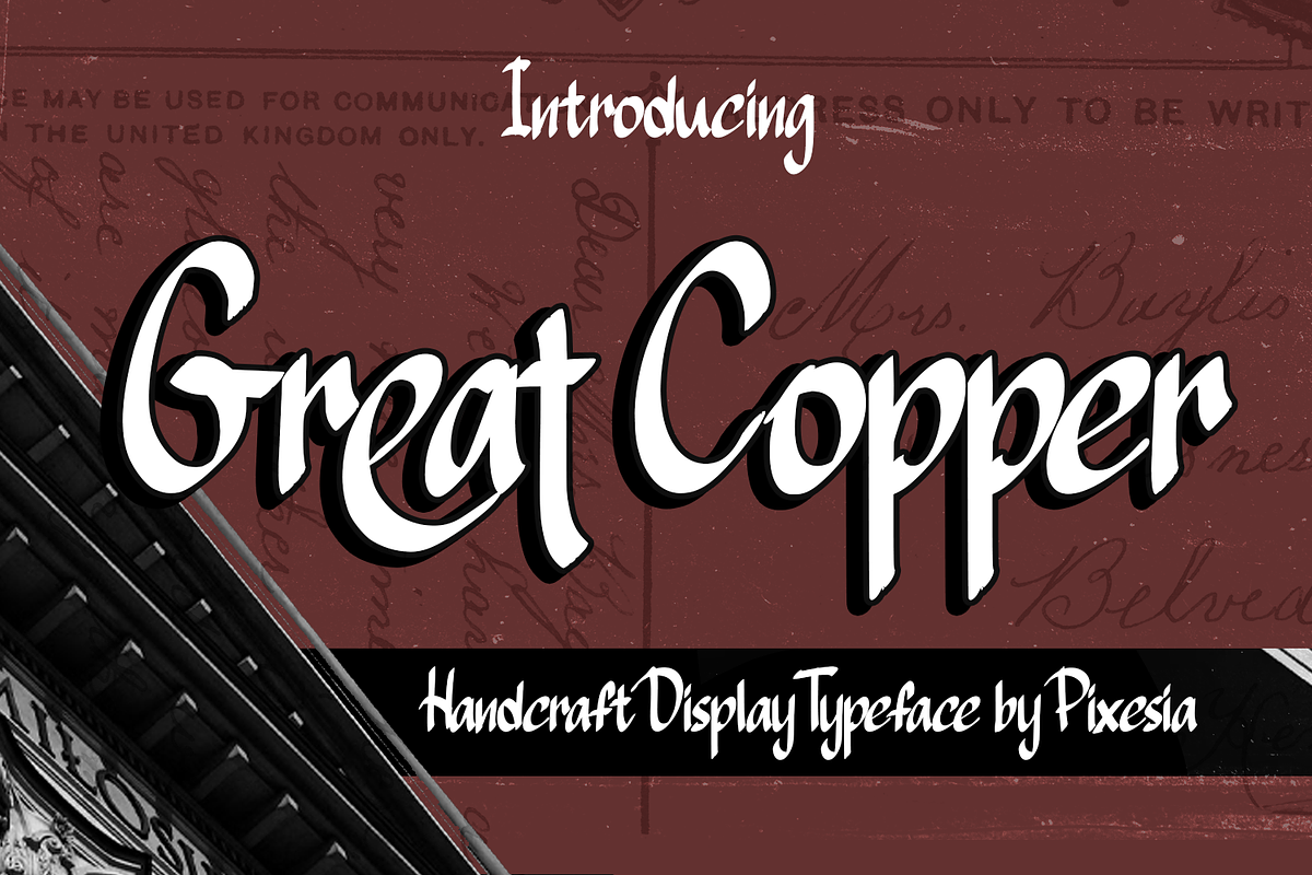 Great Copper Handcraft Display Font, a Font by Pixesia Studio (Photo 1 of 11)
