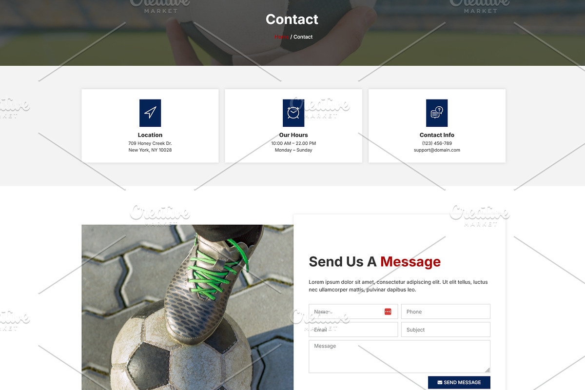 Football Sports Equipment Elementor, a WordPress Template by HasnainDEV (Photo 5 of 5)