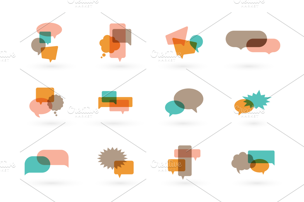 speech bubble icons, a Solid Icon by vekstok (Photo 1 of 5)