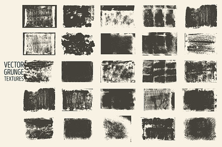 Set of vector grunge textures.