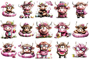 Whimsical Pool Day Highland Cow Clip, an Illustration by OK Design (Thumbnail 3 of 6)