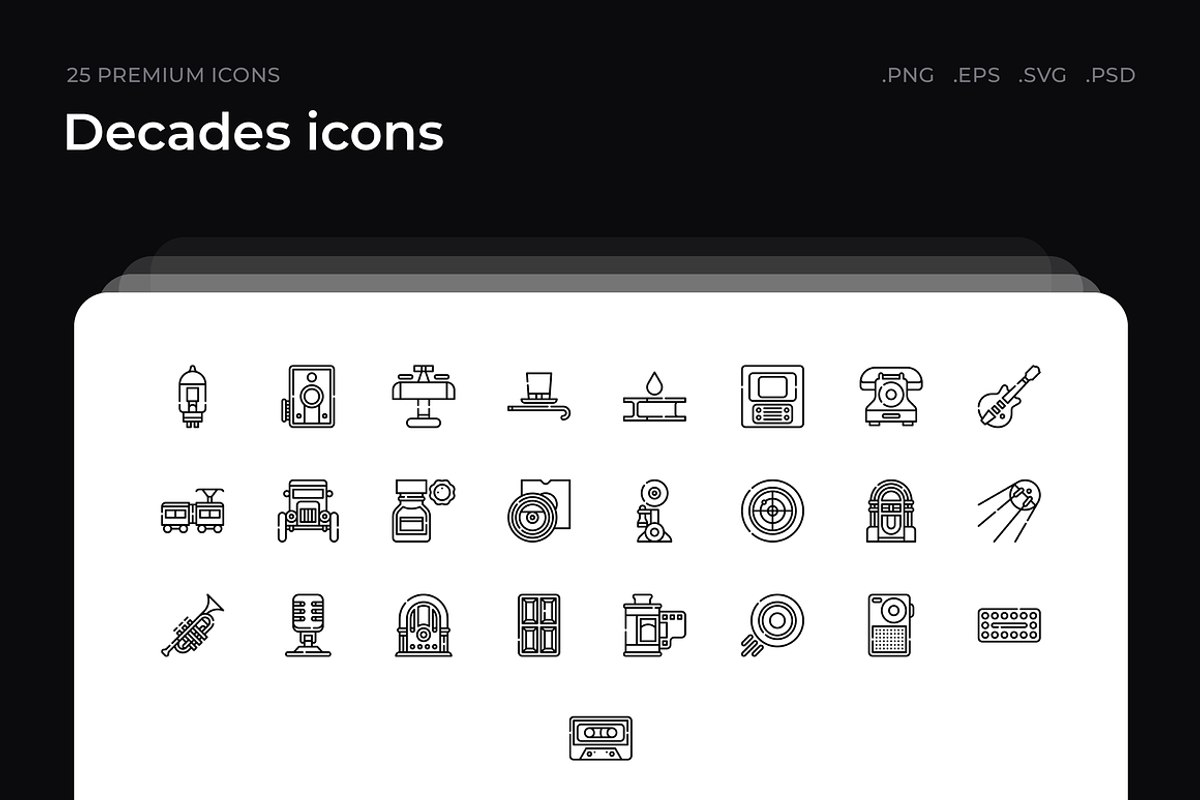 Decades icons, an Outline Icon by Wencory