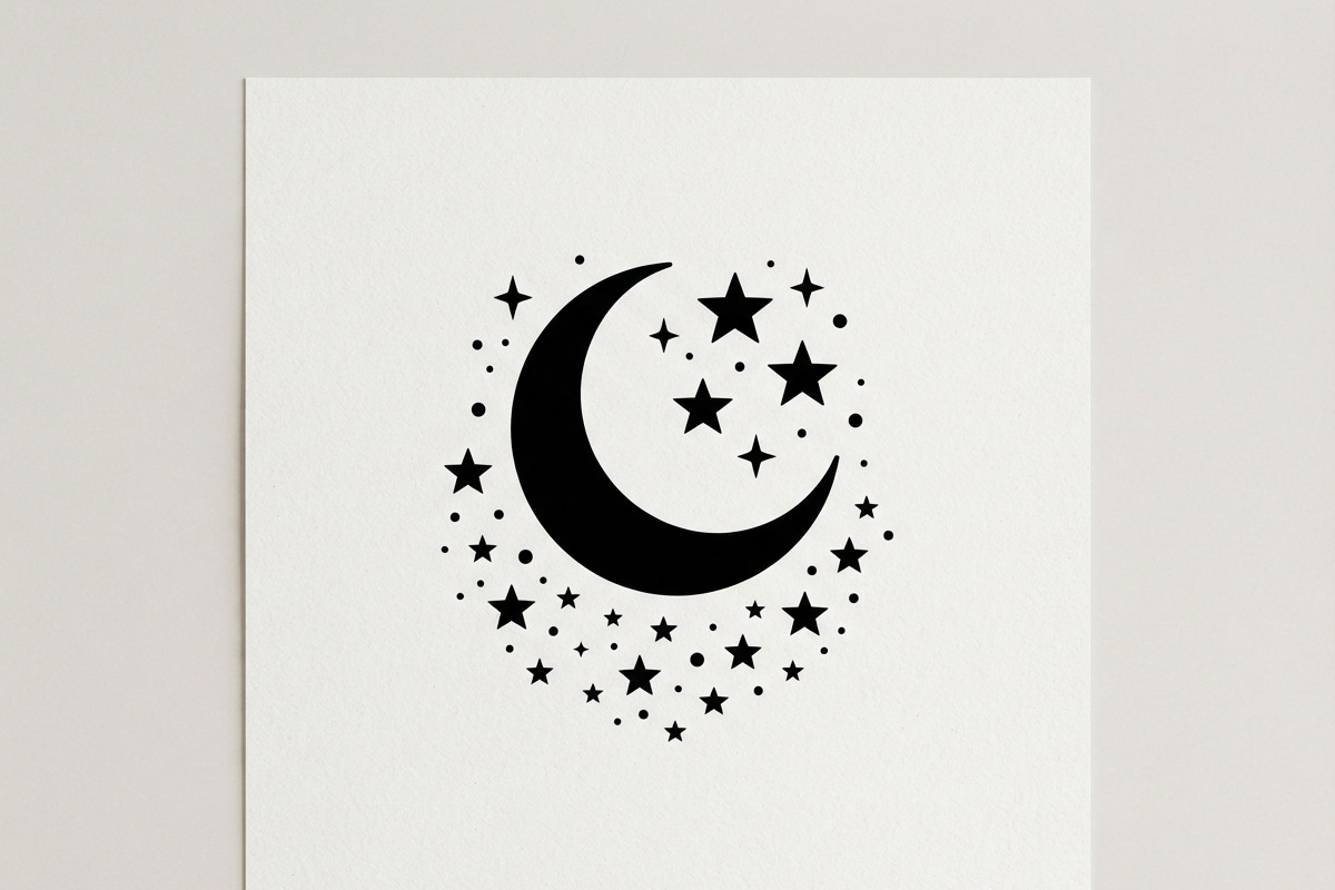 50 Crescent Moon with Stars, an Empty State Illustration by Amazin_art (Photo 41 of 47)