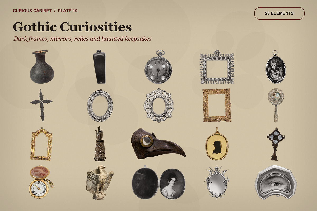 Curious Cabinet Collage Kit, an Object Graphic by Le.nart (Photo 10 of 15)