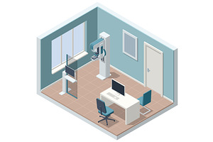 A medical examination room with a, a Healthcare Illustration by Golden Sikorka