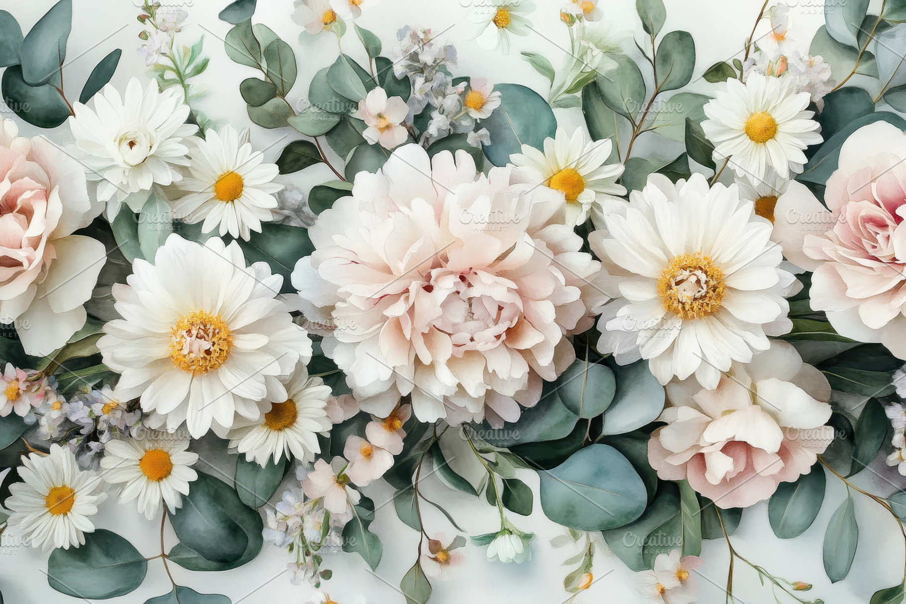 Soft pastel floral arrangement featu, a Photo by Tanuart