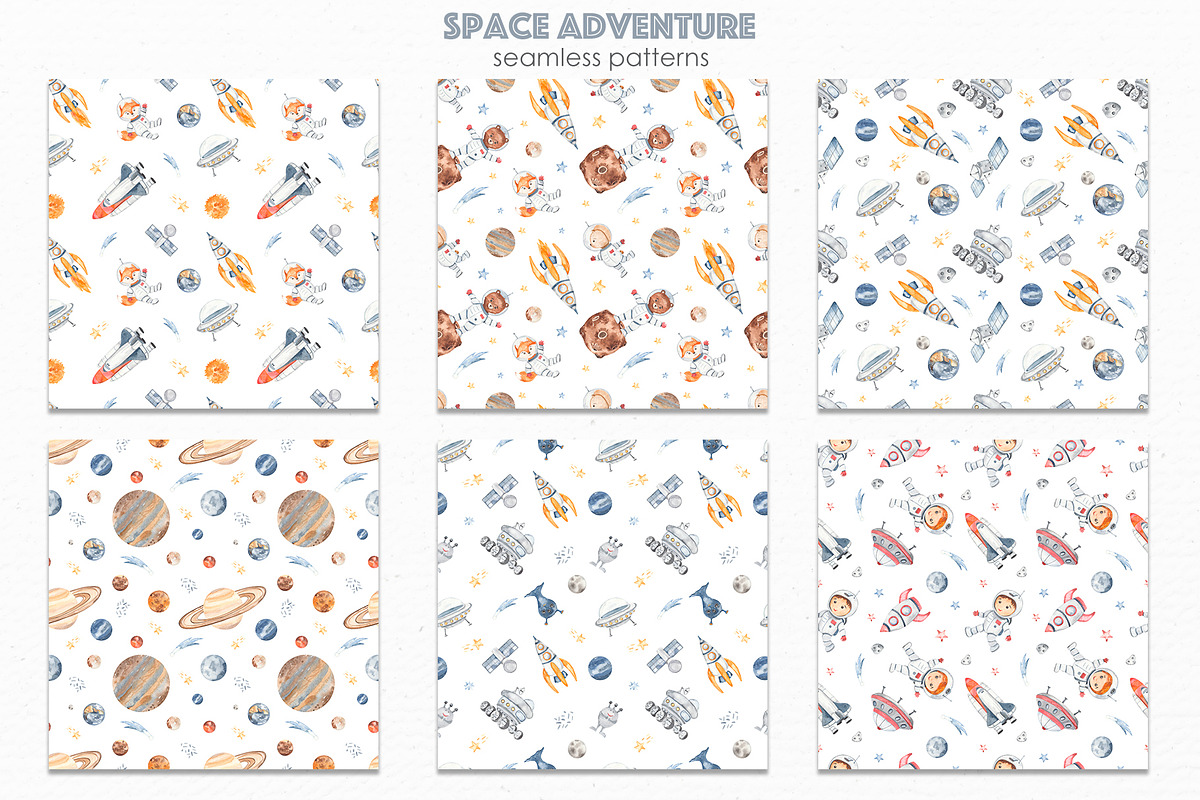 Space adventure watercolor, an Illustration by Marina Ermakova (Photo 10 of 13)