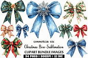 Watercolor Christmas Bow Sublimation, an Illustration by Craft Nest (Thumbnail 1 of 6)