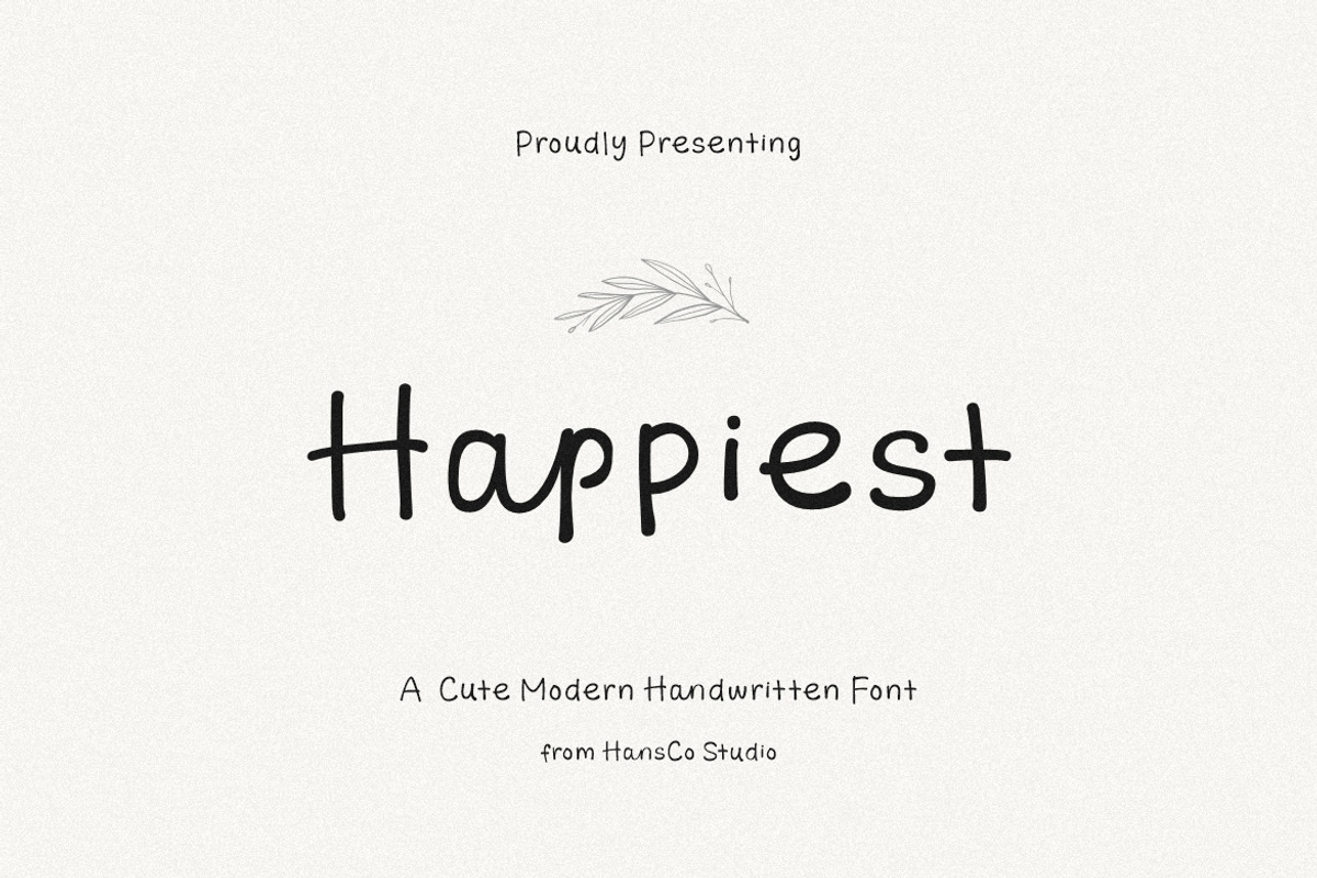 Happiest a Cute Handwritten Font, a Handwritten Font by Burhan Afif (Photo 1 of 10)