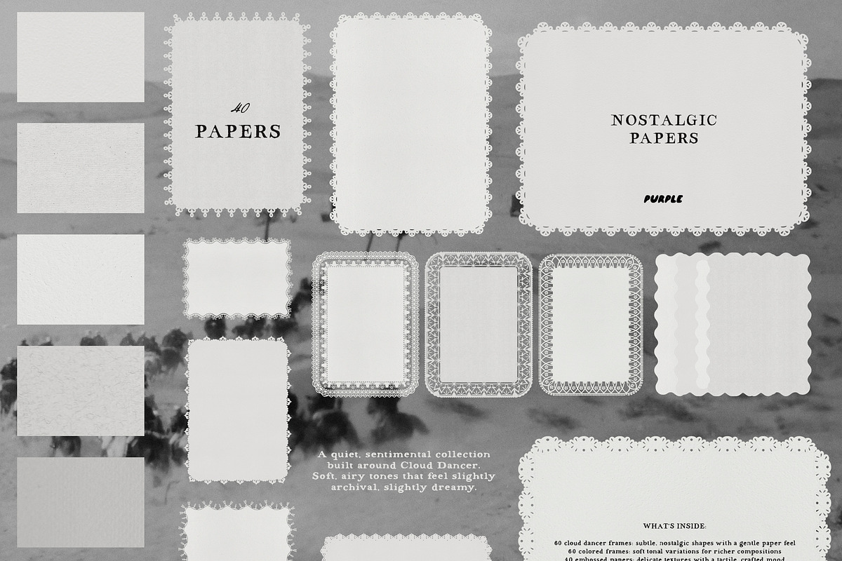 Nostalgic papers & frames, a Texture Graphic by Purple (Photo 16 of 20)