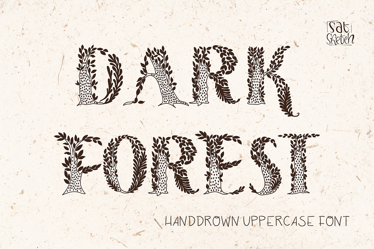 Dark Forest Uppercase Font, a Font by saturday.sketch (Photo 1 of 10)