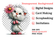 Whimsical Daisy Flowers Cat Clipart, an Illustration by Dream Creation (Thumbnail 8 of 8)