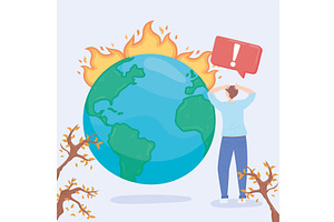 global warming, climate change, an Illustration by studiogstock