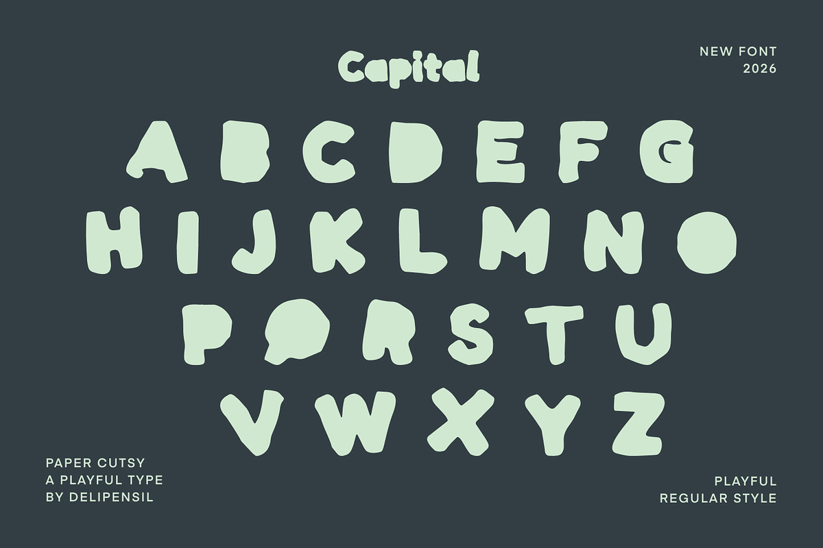 Paper Cutsy - A Papercut Type, a Handwritten Font by delipensil (Photo 6 of 9)