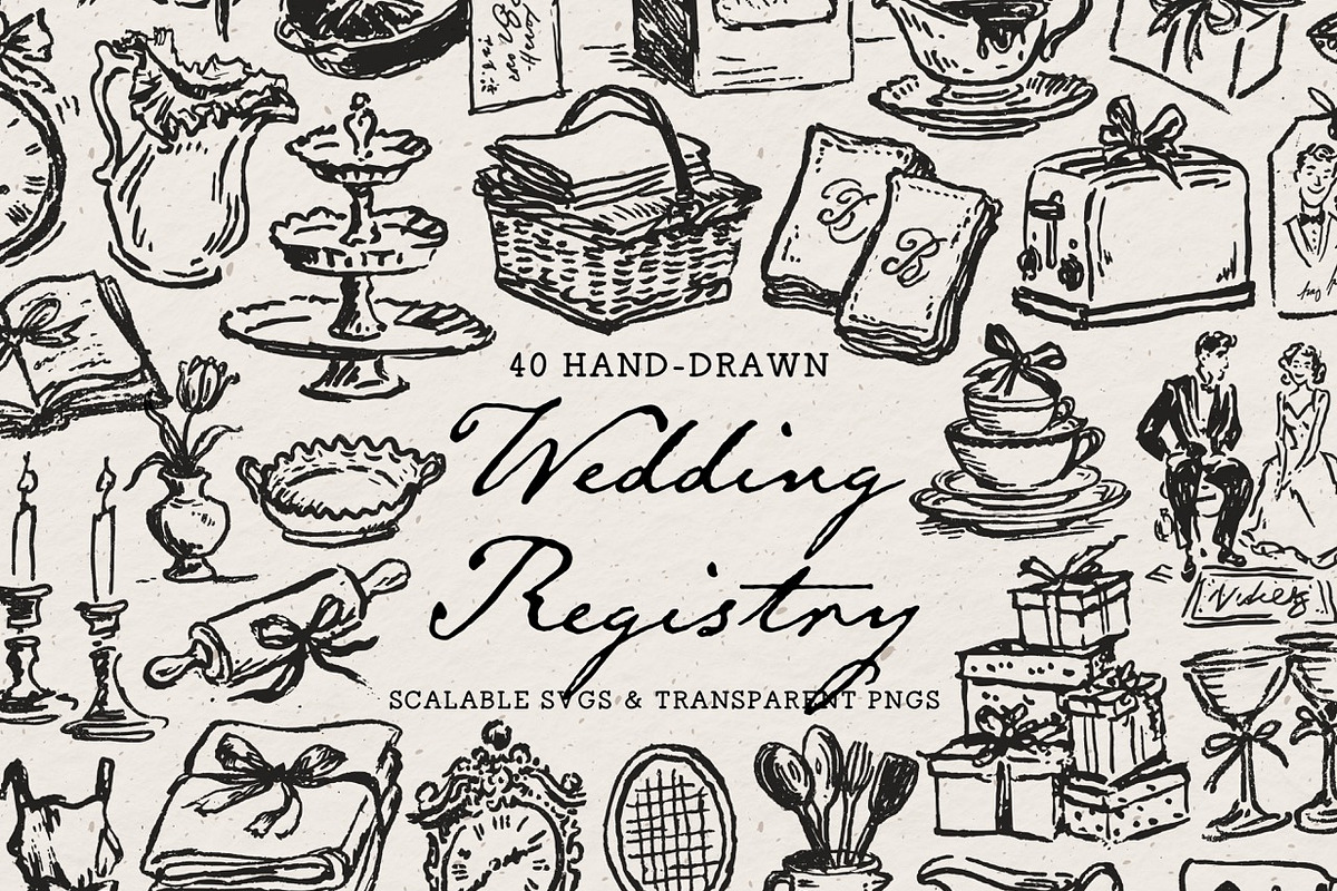 Wedding Clipart Mega Bundle Set, an Object Illustration by The October Creative (Photo 4 of 13)