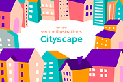 Cityscape scene creator, an Object Illustration by PixelAesthetic (Thumbnail 1 of 7)
