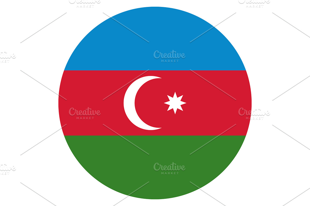 Round Azerbaijan flag, a Graphic by Mark1987