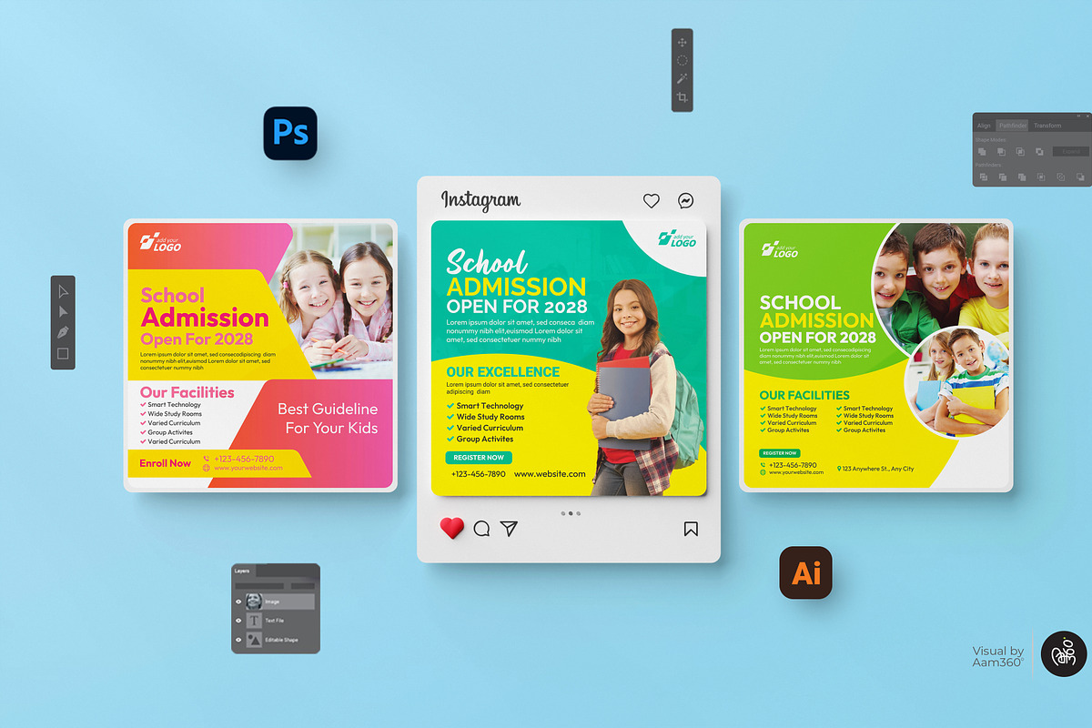 School Education Post Template, a Social Media Template by Aam360