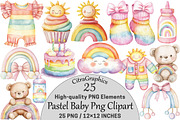 Pastel Baby Clipart, a Seasonal Illustration by CitraGraphics (Thumbnail 1 of 6)
