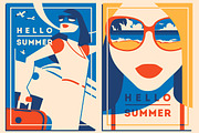 8 Summer Posters & Badges #2, a Decorative Illustration by Alexander Baidin (Thumbnail 4 of 6)