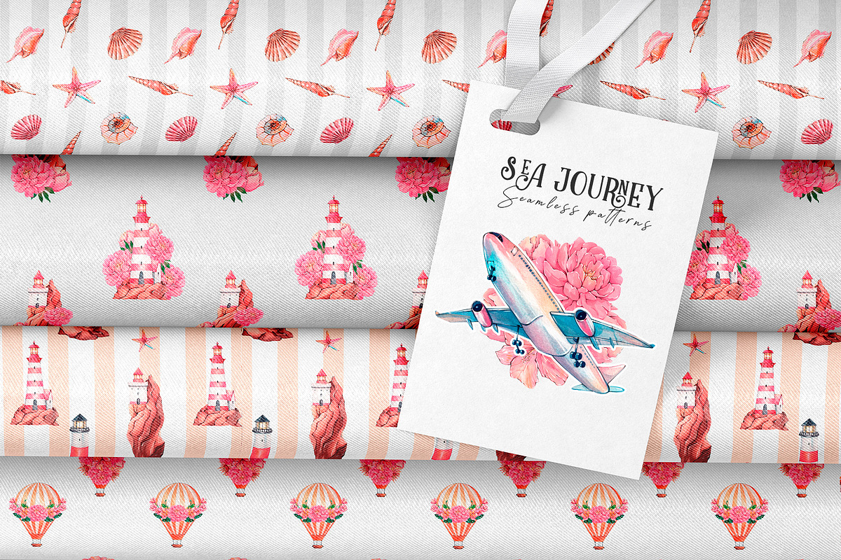 Sea journey. Summer watercolor set, an Object Illustration by VerAna (Photo 11 of 19)