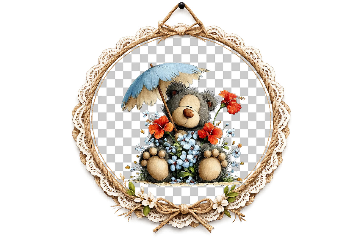 Summer Teddy Bear Clipart, an Illustration by DreamArtGraphic (Photo 5 of 8)