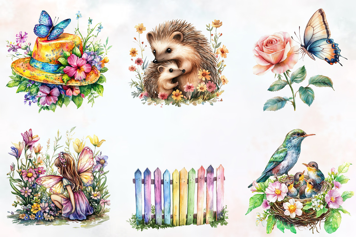 Garden Mother's Day Watercolor Clipa, an Illustration by RobertsArt (Photo 4 of 7)