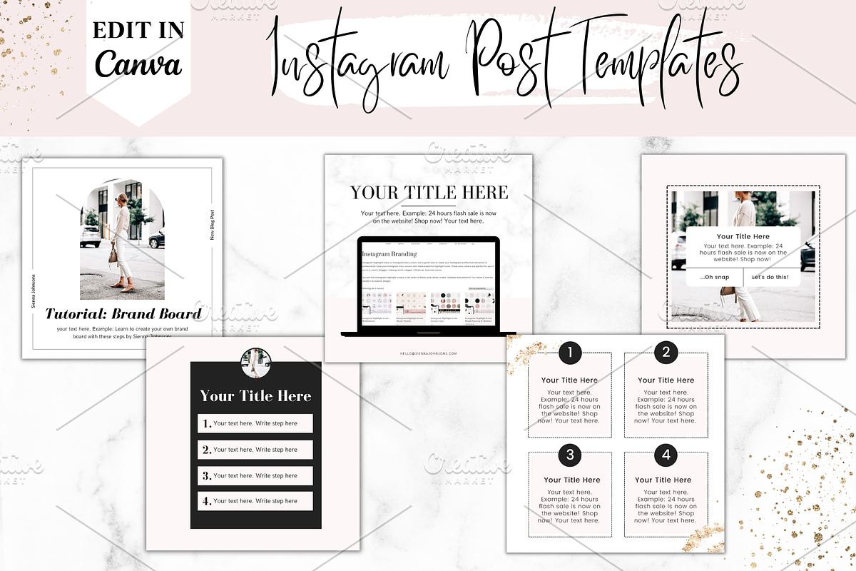 Blush Instagram Post Templates Canva, a Social Media Template by Studio ...