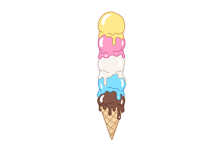 Pile of melting ice cream balls