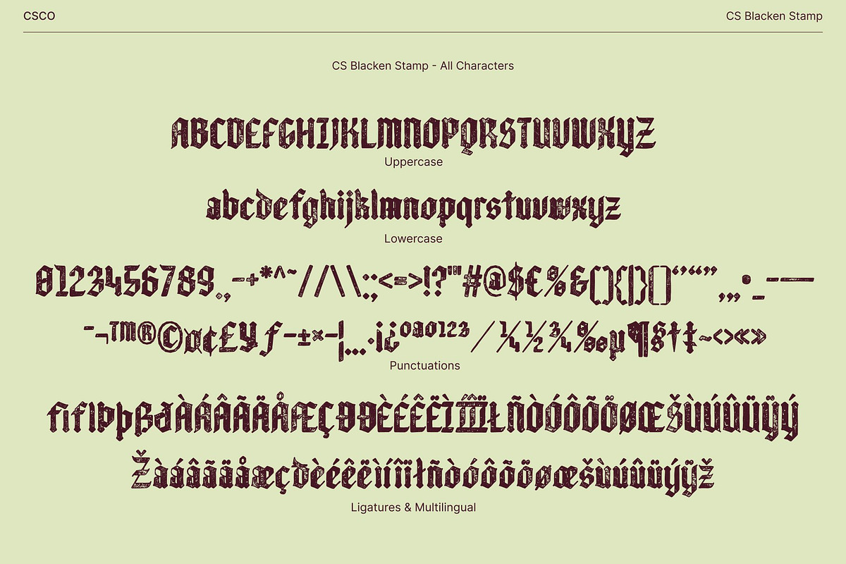 CS Blacken Stamp, a Blackletter Font by Craft Supply Co. (Photo 8 of 8)