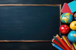Back to school concept. School suppl, a Photo by Iftikhar Alam