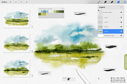 Wet Watercolor Procreate Brushes, a Brush Add-On by Julia Dreams (Thumbnail 4 of 7)