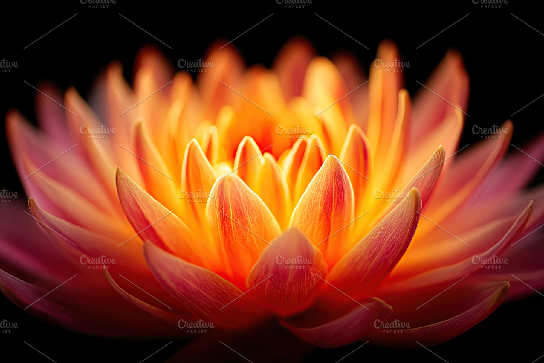 Vibrant water lily blooming in radiant colors against a dark background during, an Arts & Entertainment Photo by AlyaAnd