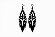 Leaf Earring Silhouette Bundle, an Object Graphic by balal (Thumbnail 3 of 15)