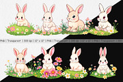 Spring Bunny Clipart, a Graphic by Artnoy (Thumbnail 2 of 5)
