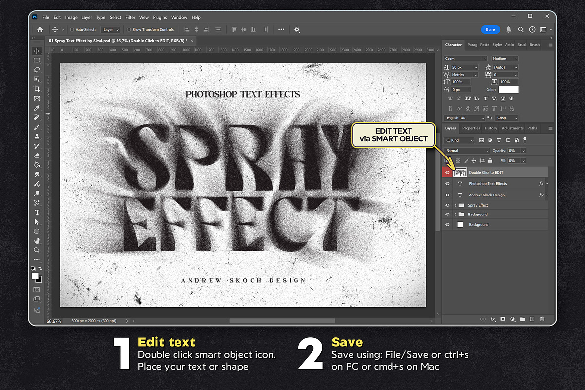 Spray Text Effect, a Layer Style Add-On by Andrew Skoch Design (Photo 2 of 9)