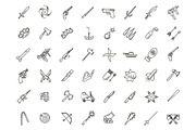Weapons Vector Icons Set, an Outline Icon by Tettygreen (Thumbnail 1 of 2)