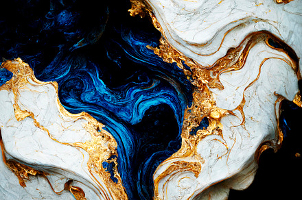 Luxury marble texture background white, blue and gold. Natural s, an Abstract Photo by hitdelight