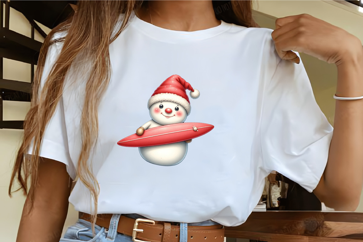 Christmas Snowman with Surfboard Cli, an Illustration by CrexoraLab (Photo 2 of 5)