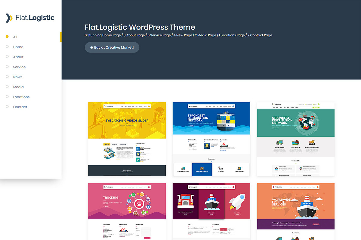 Flat Logistic - Responsive WP Theme, a WordPress Template by raintheme (Photo 1 of 5)