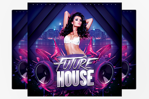 Future House Music CD Cover Template