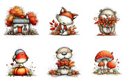Watercolor autumn woodland clipart, a Seasonal Illustration by CreationArt (Thumbnail 5 of 5)