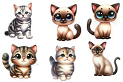 Watercolor Cats Sublimation Clipart, an Illustration by Designworld (Thumbnail 3 of 6)