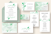 Misty Green Leaves Wedding Suite, an Invitation Template by Knotted Design (Thumbnail 1 of 5)