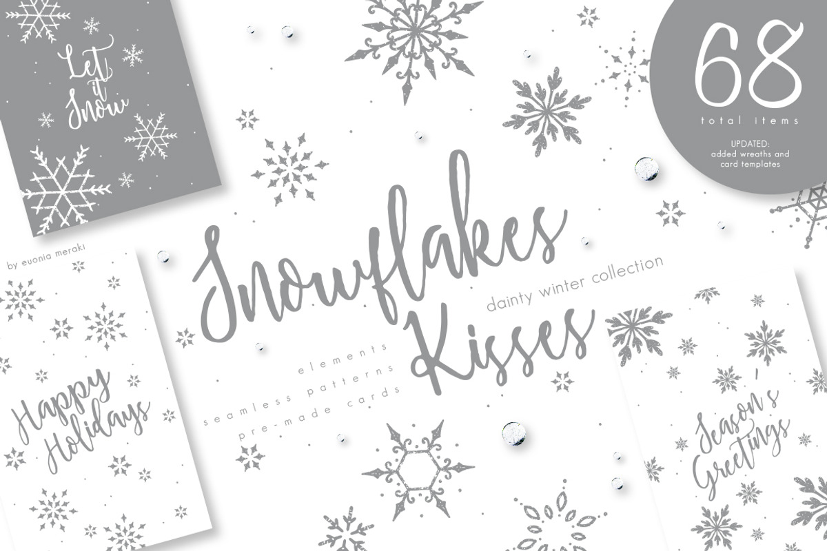 UPDATED Snowflakes Winter Kisses, an Illustration by Euonia Meraki (Photo 1 of 13)