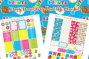 Happy Donuts Printable Stickers