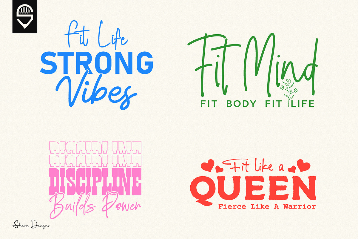 Fitness & Gym Motivation Quotes, a Graphic by shaondesigns (Photo 1 of 5)