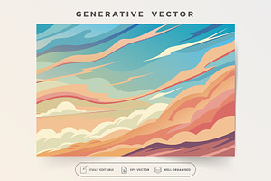 Pastel clouds waving on blue sky ill, a Graphic by SaroStock