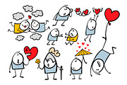 Cartoon love set 1., an Illustration by eka panova (Thumbnail 2 of 6)
